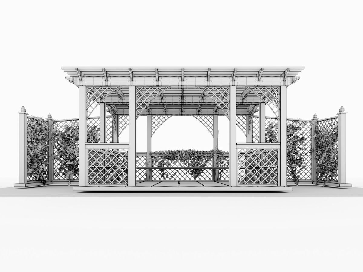 Arbor with trellis  3D model_10