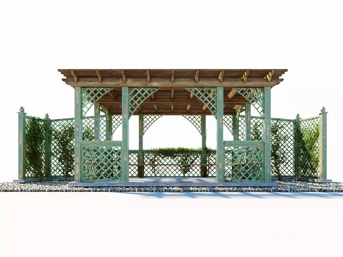 Arbor with trellis  3D model_0