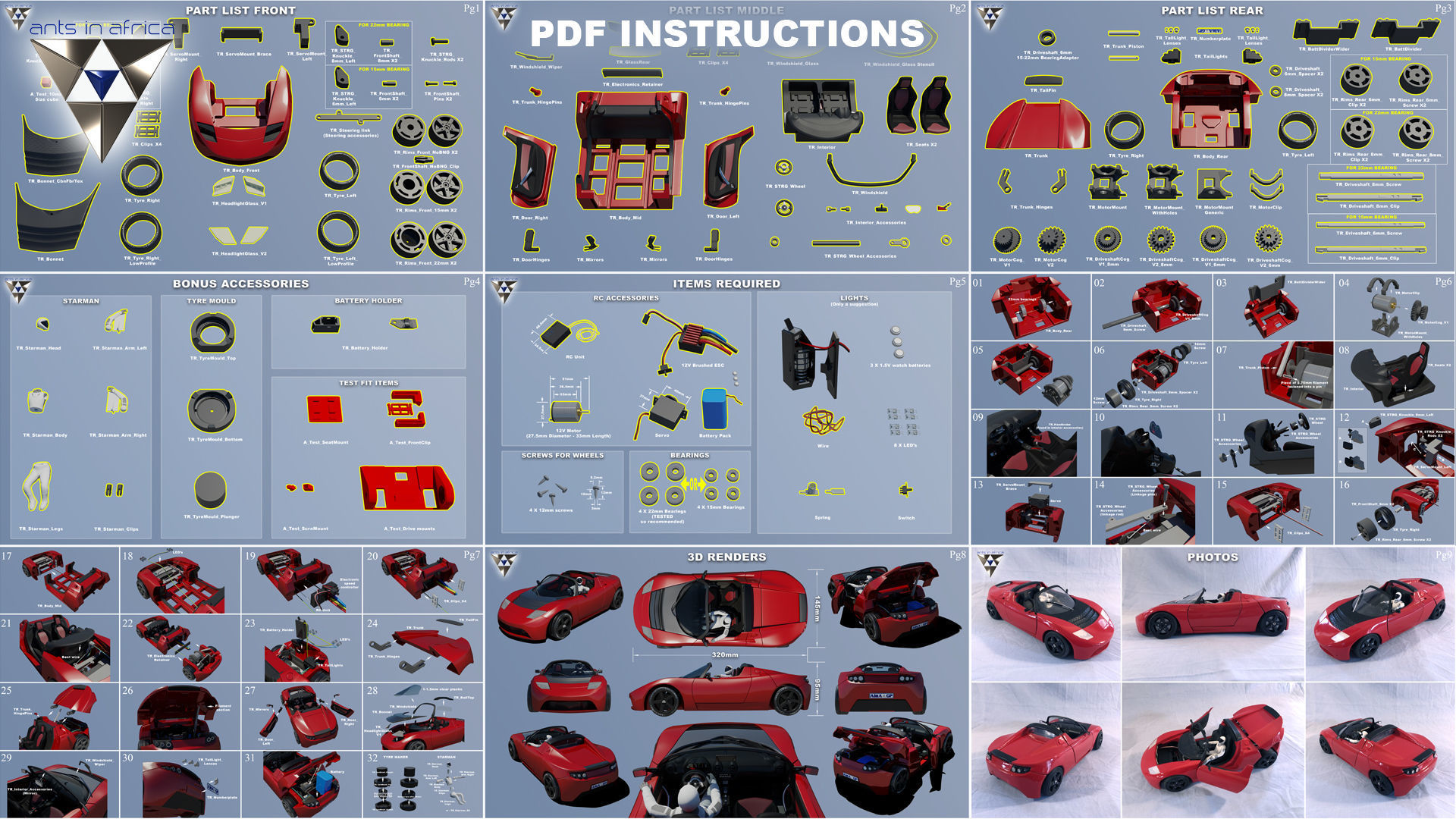 Tesla Roadster RC 3D print model_10