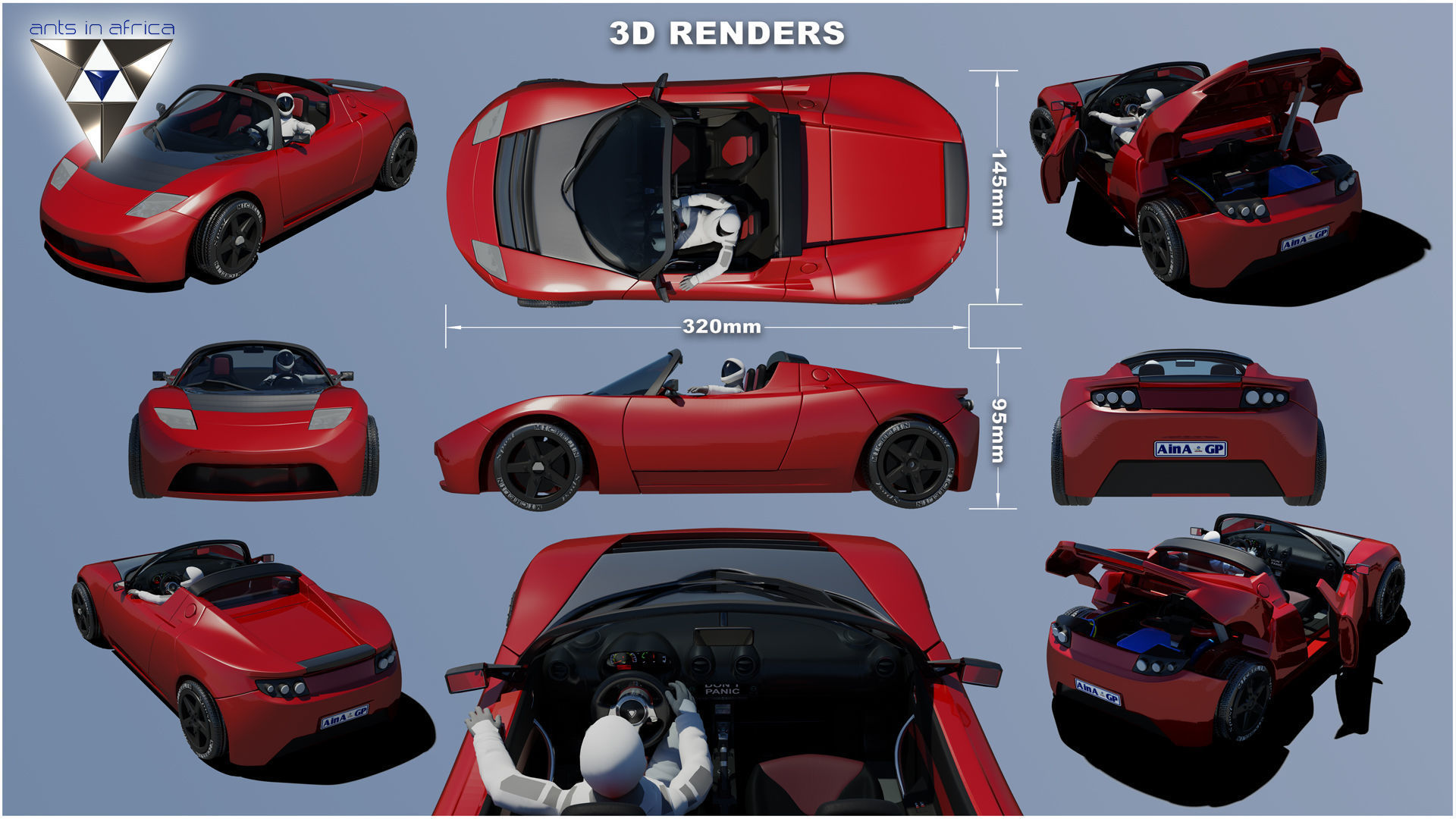 Tesla Roadster RC 3D print model_11