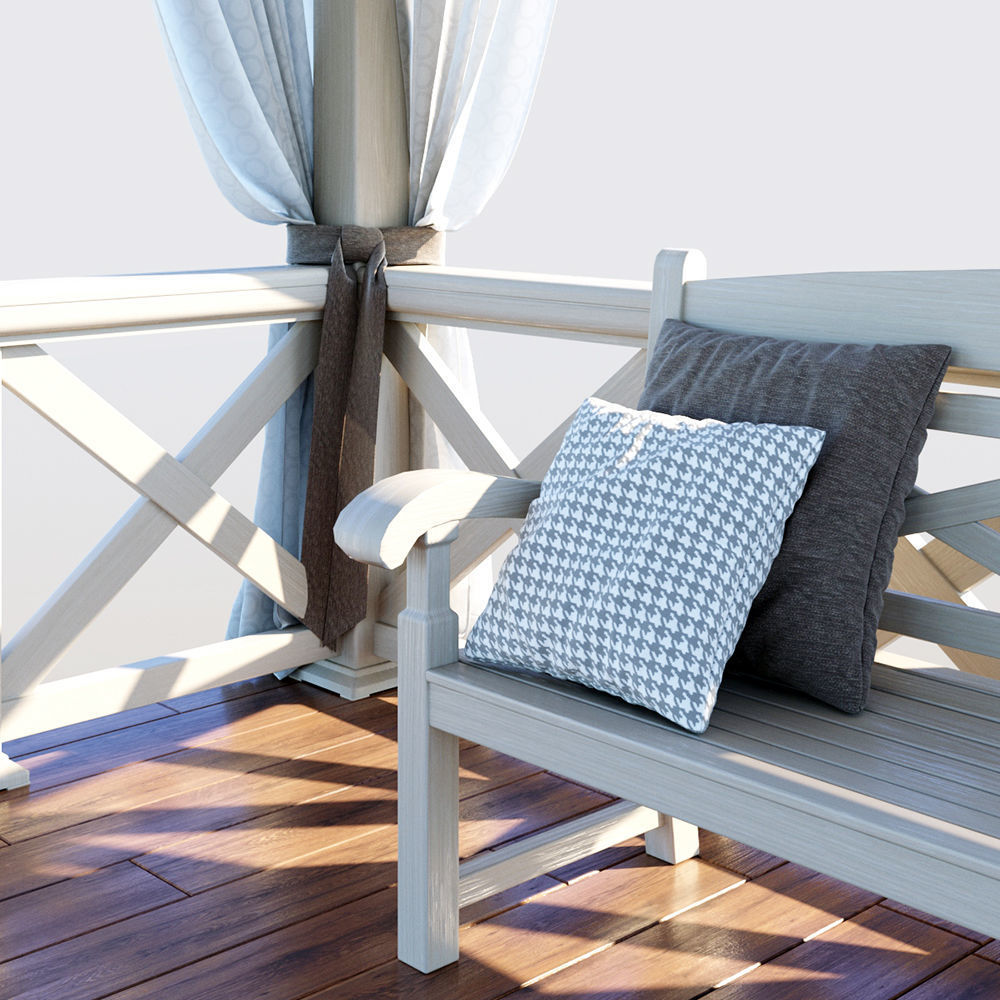 Wooden arbor 3D model_7