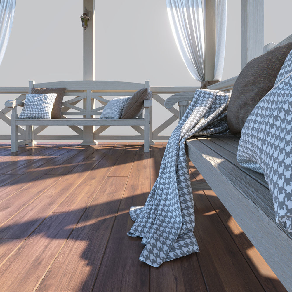 Wooden arbor 3D model_4