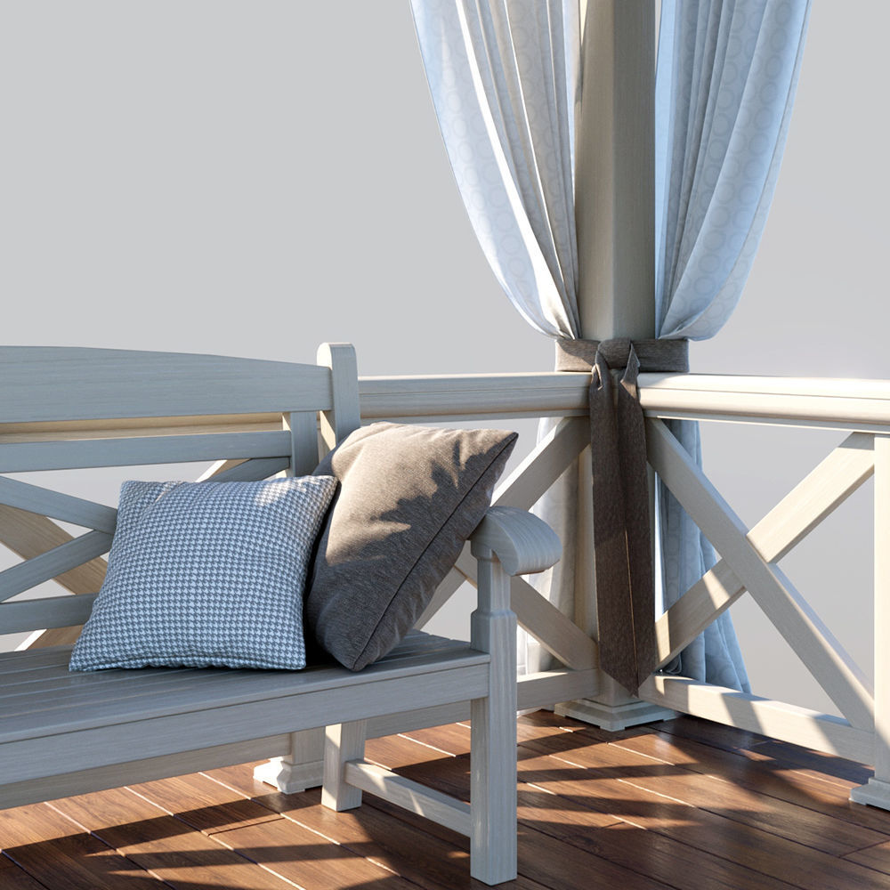 Wooden arbor 3D model_6