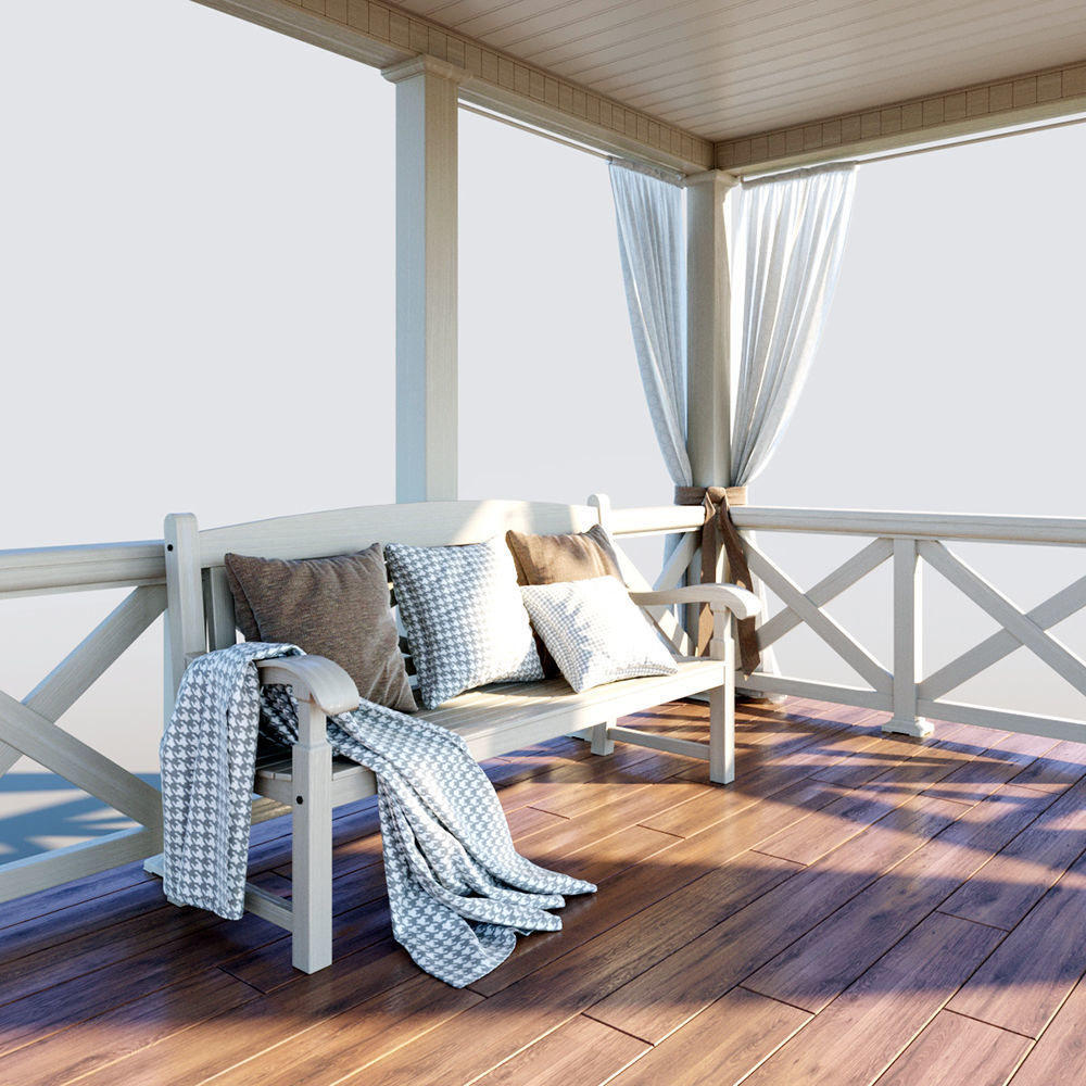 Wooden arbor 3D model_3