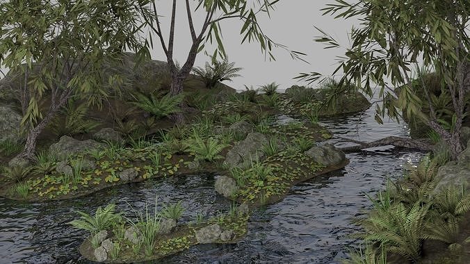 Scene bamboo forest 3D model