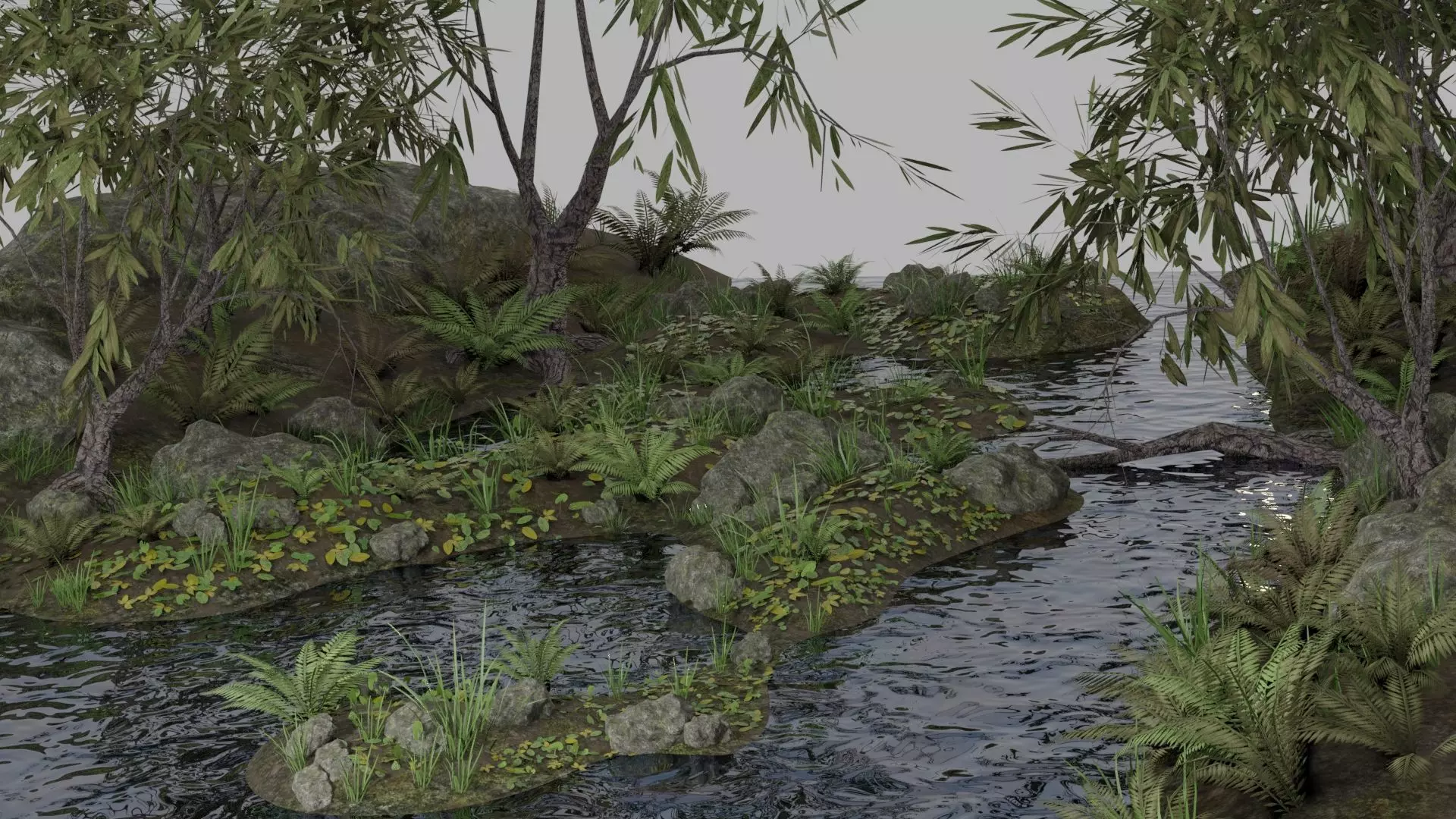 Scene bamboo forest 3D model