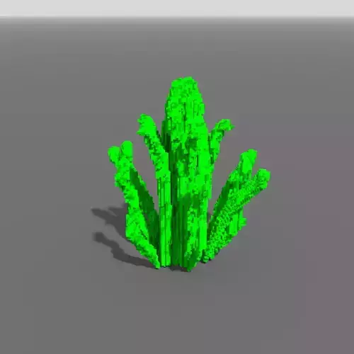 Voxel - Green Coral - Low-poly 3D Model Low-poly 3D model