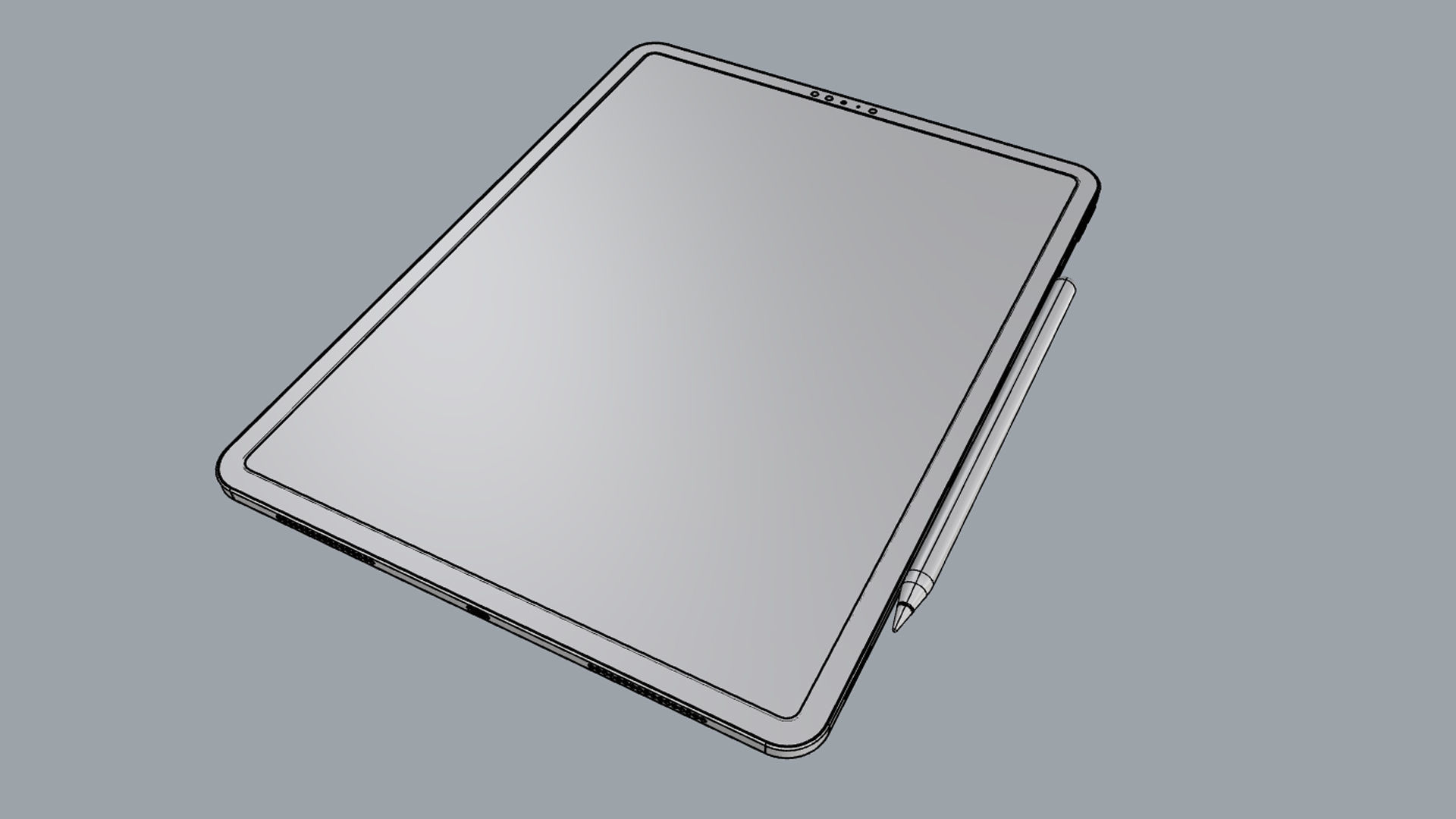 iPad Pro 12 9-inch Space Gray 3D model_15