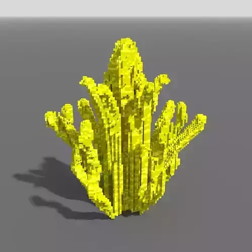 Voxel - Yellow Coral - Low-poly 3D Model Low-poly 3D model