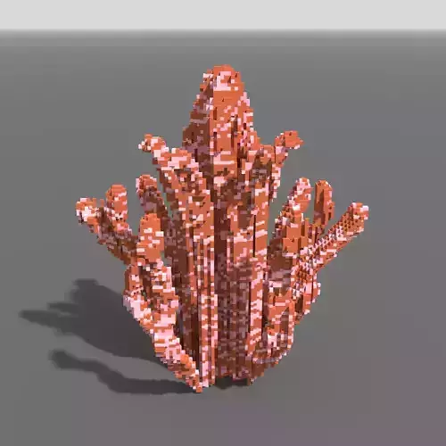Voxel - Bittersweet Coral - Low-poly 3D Model Low-poly 3D model