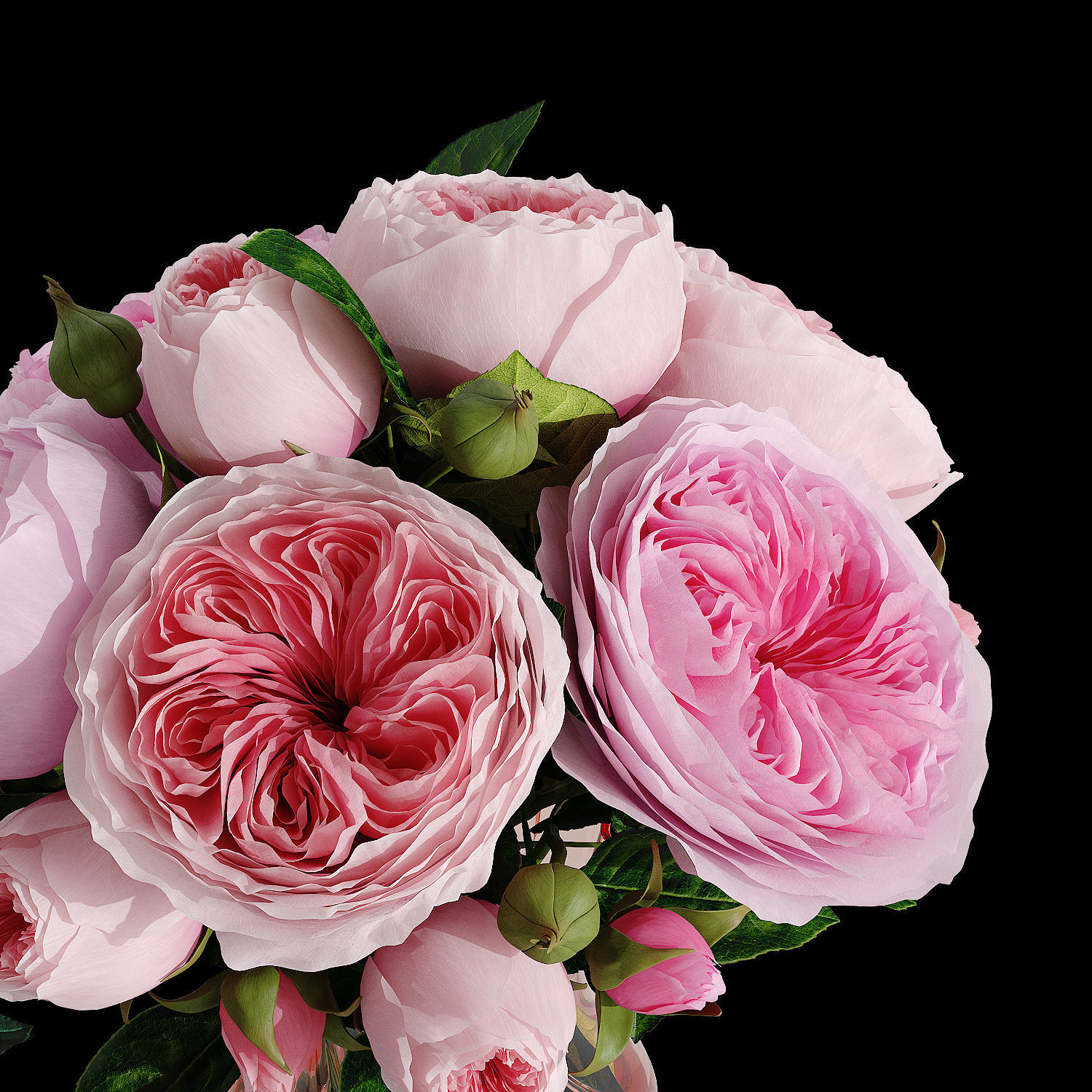 Roses bouquet of 3D model_1