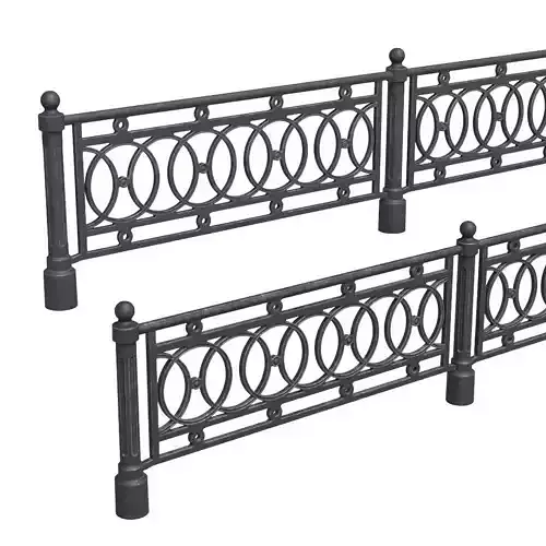 Park fence 01 Low-poly 3D model