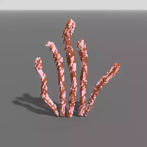 Voxel - Quads Bittersweet Coral - Low-poly 3D Model Low-poly 3D model