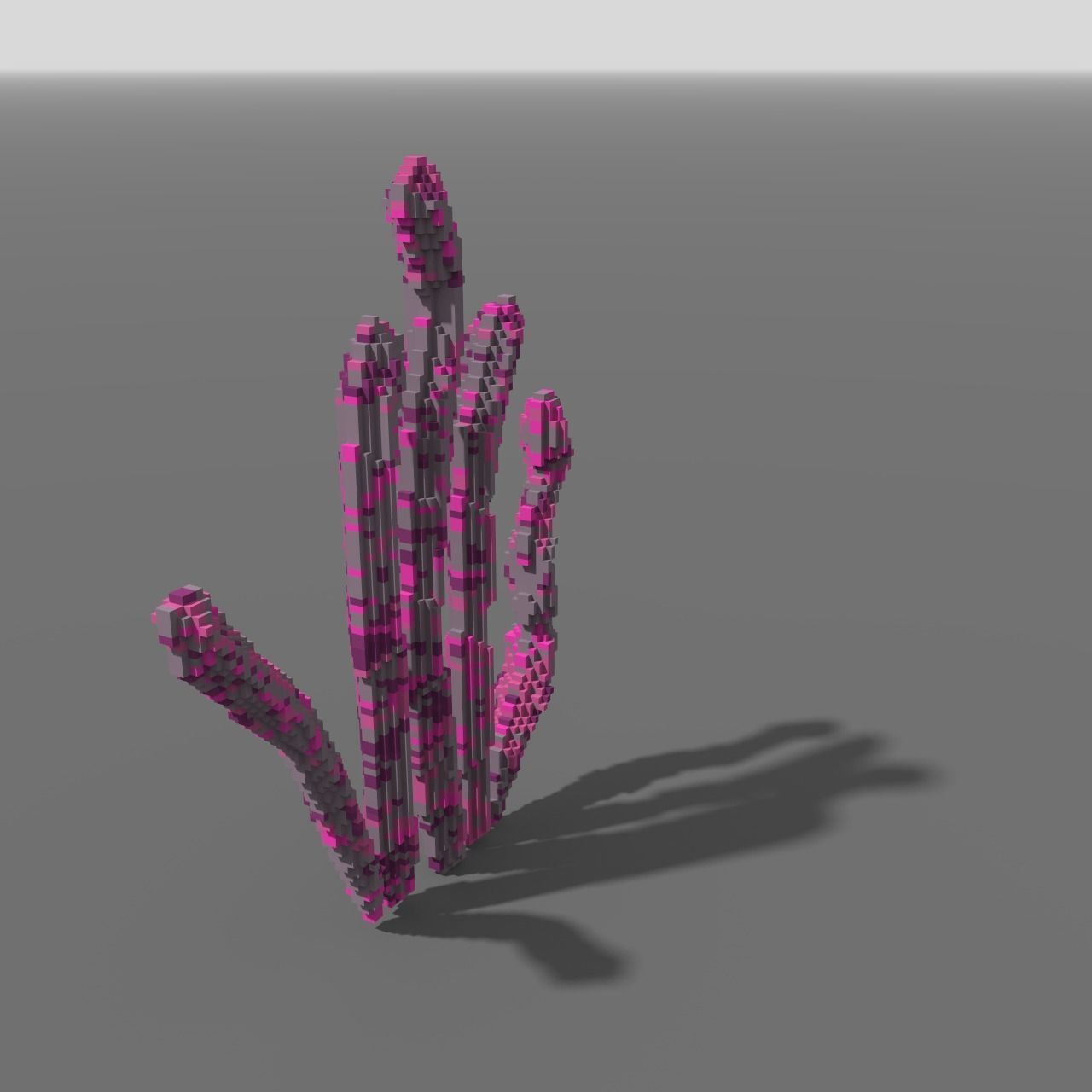 Voxel - Quads Purple Coral - Low-poly 3D Model Low-poly 3D model_2