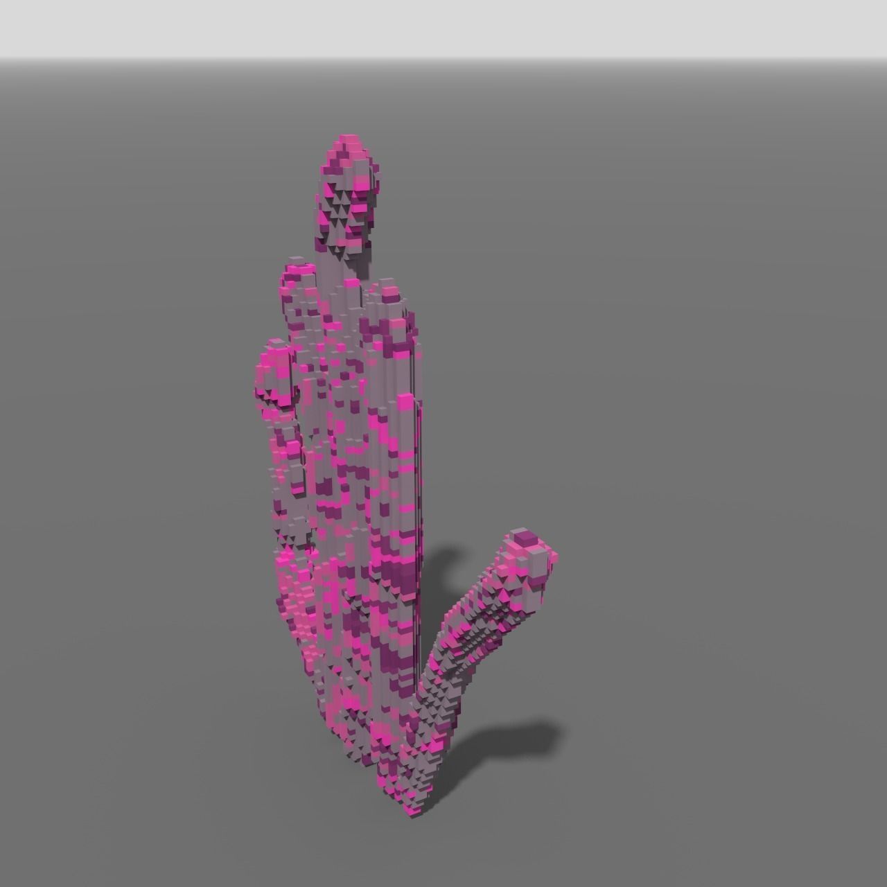 Voxel - Quads Purple Coral - Low-poly 3D Model Low-poly 3D model_1