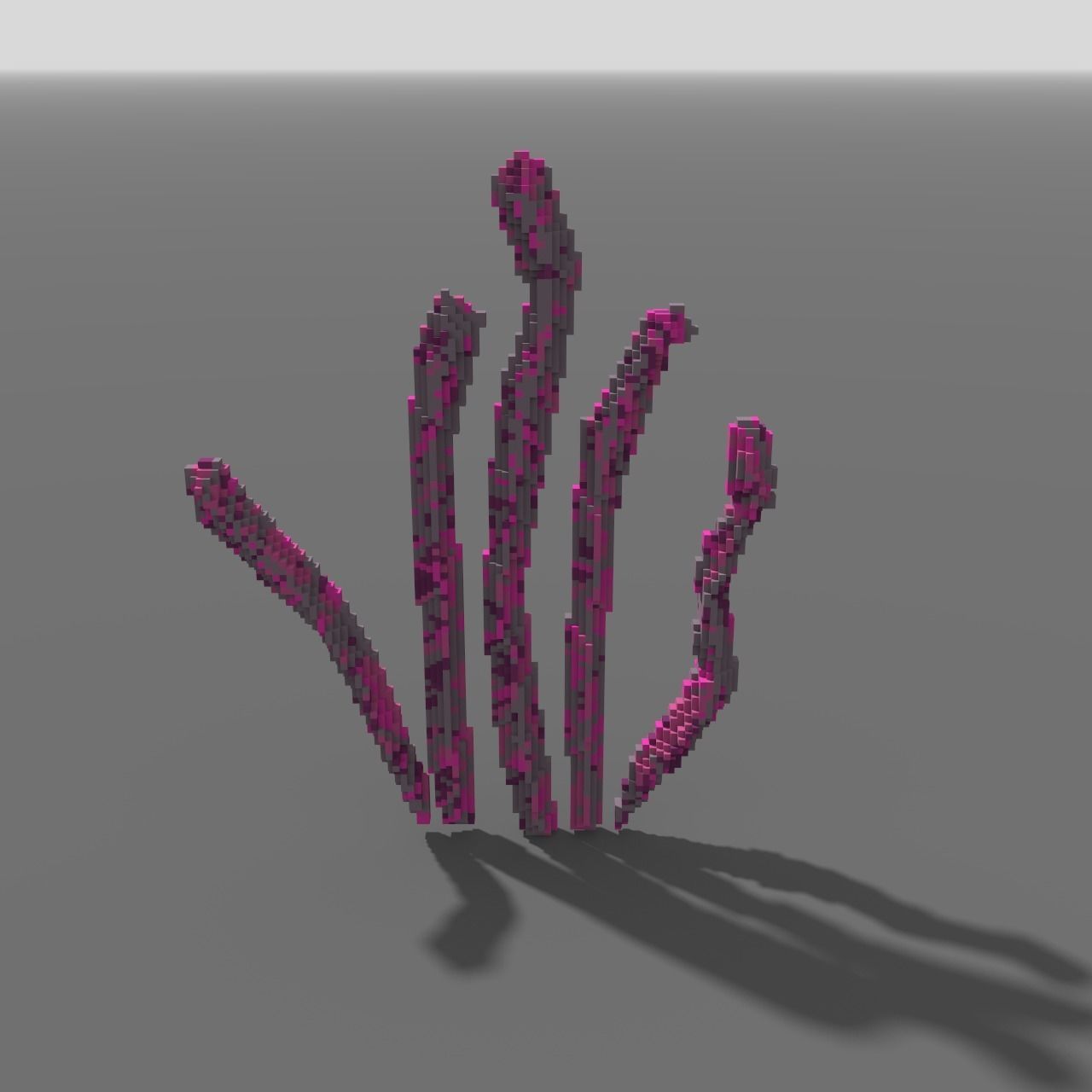 Voxel - Quads Purple Coral - Low-poly 3D Model Low-poly 3D model_3