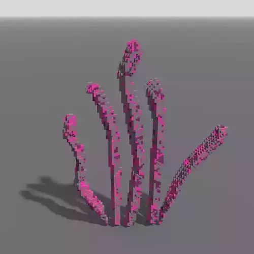 Voxel - Quads Purple Coral - Low-poly 3D Model Low-poly 3D model