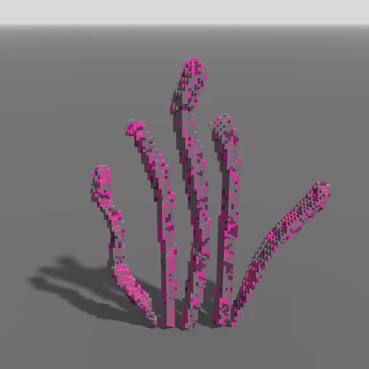 Voxel - Quads Purple Coral - Low-poly 3D Model Low-poly 3D model_0