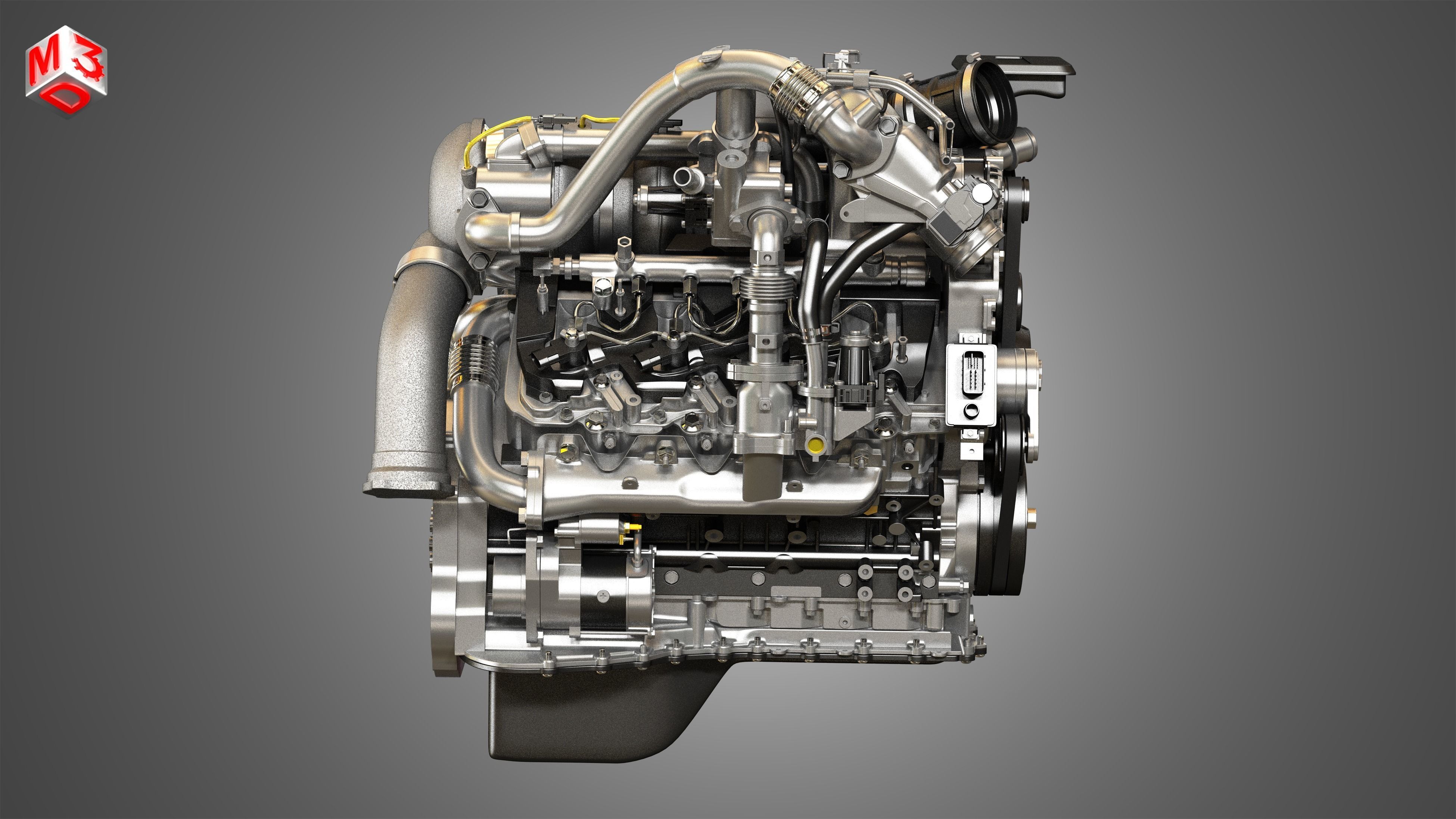 L5P Engine - V8 Turbo Diesel Engine 3D model_6