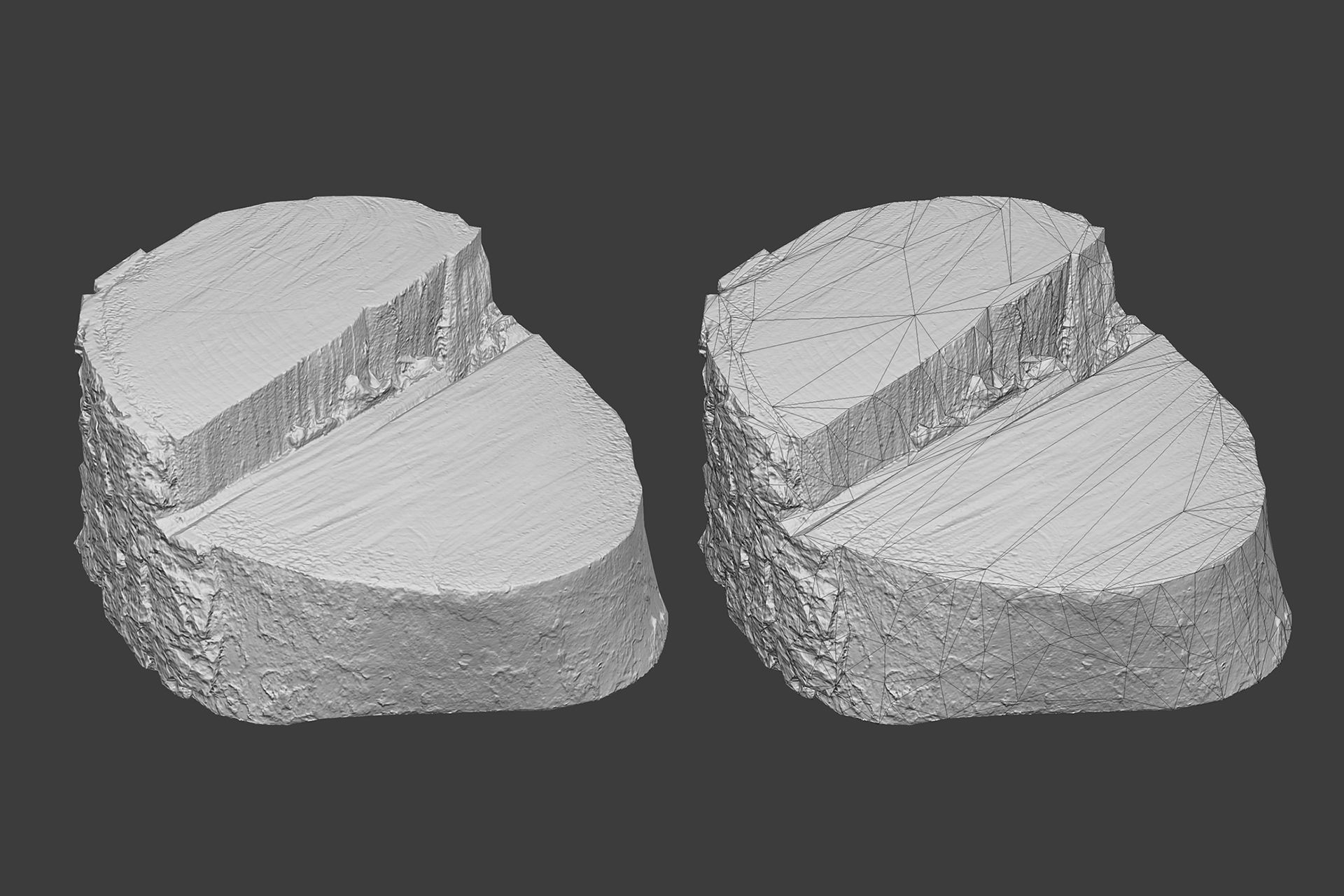 Wooden Stump Low-poly 3D model_1