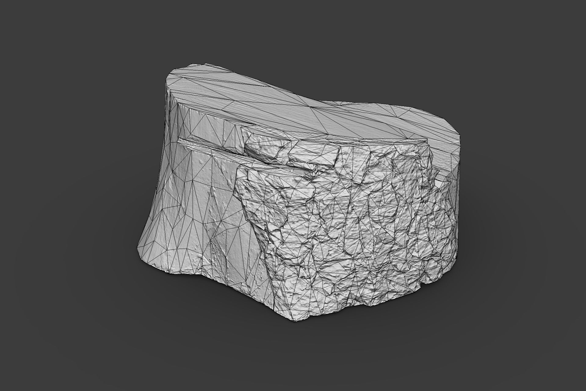 Wooden Stump Low-poly 3D model_7