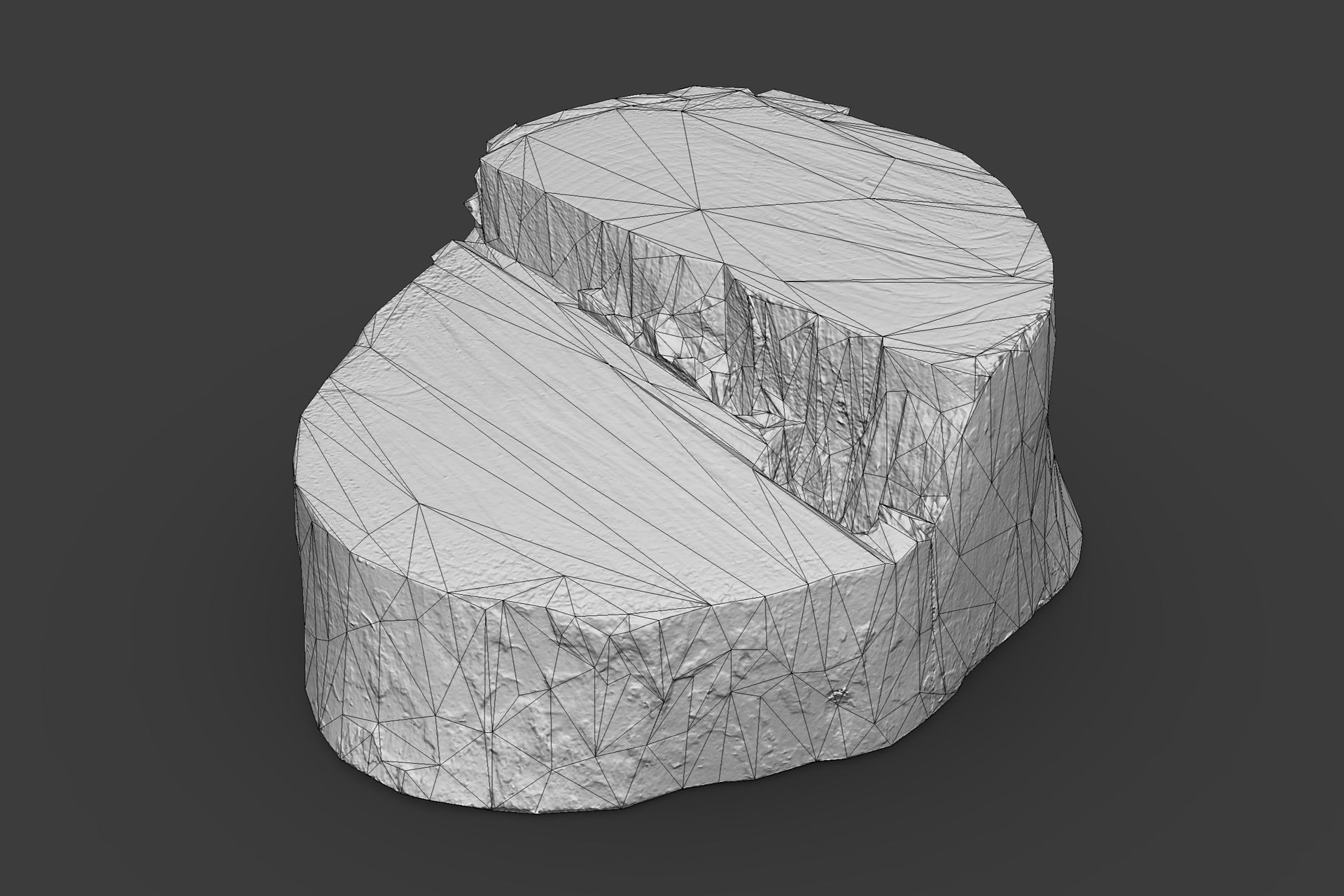 Wooden Stump Low-poly 3D model_3