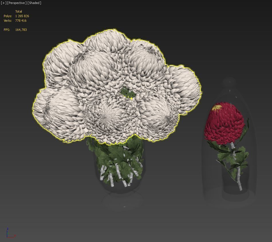 Chrysanthemum small 3D model_7
