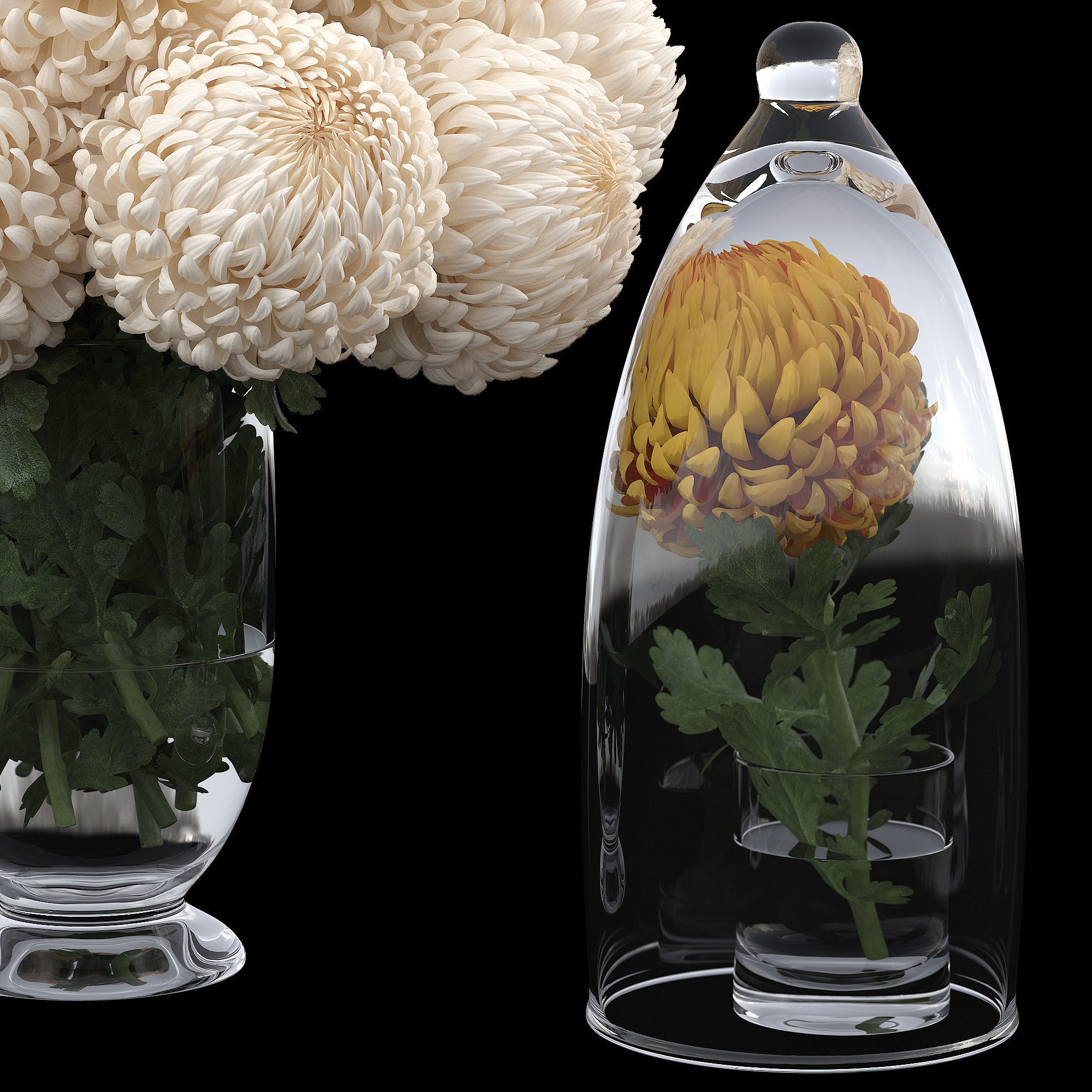 Chrysanthemum small 3D model_3