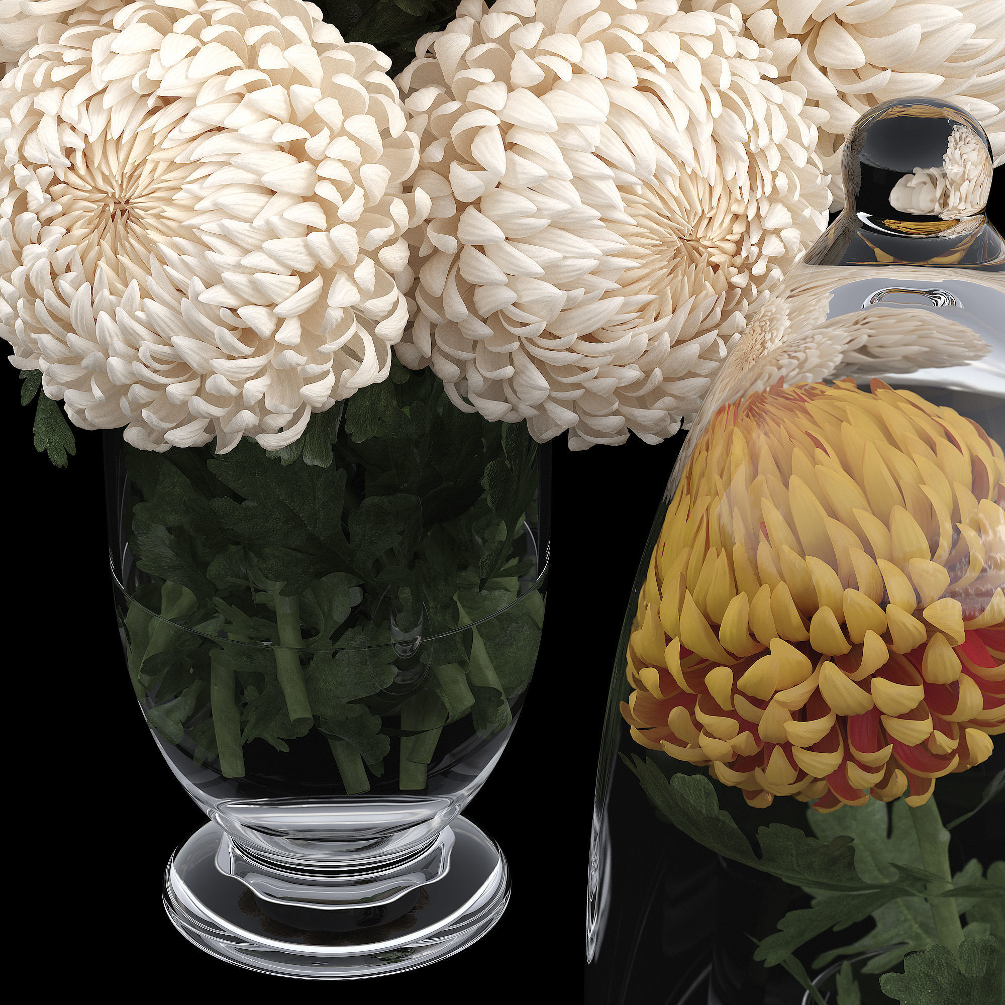 Chrysanthemum small 3D model_4