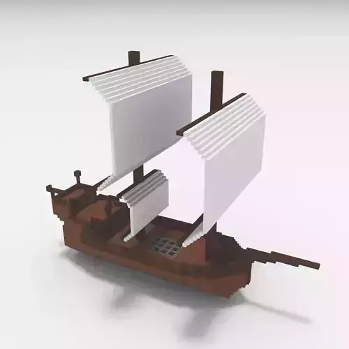 Voxel - Ship - Low-poly 3D Model Low-poly 3D model