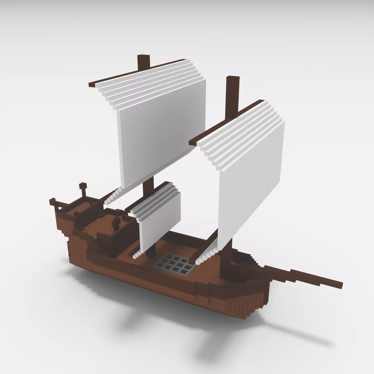Voxel - Ship - Low-poly 3D Model Low-poly 3D model_0