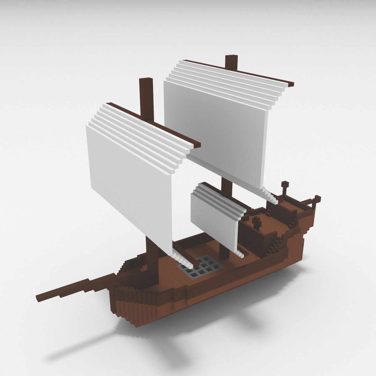 Voxel - Ship - Low-poly 3D Model Low-poly 3D model_2