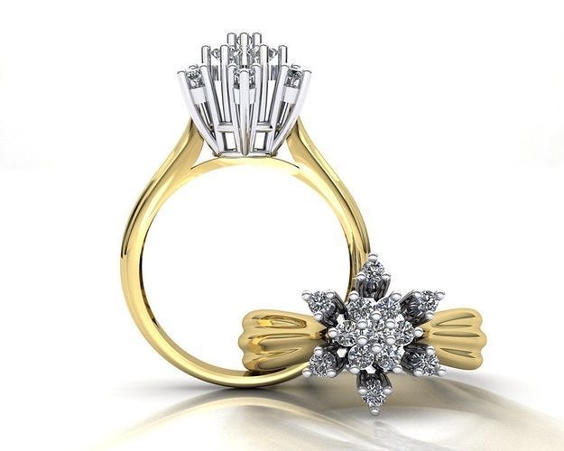 MGold039  Diamond Ring 3dmodel 3D print ready 3D print model