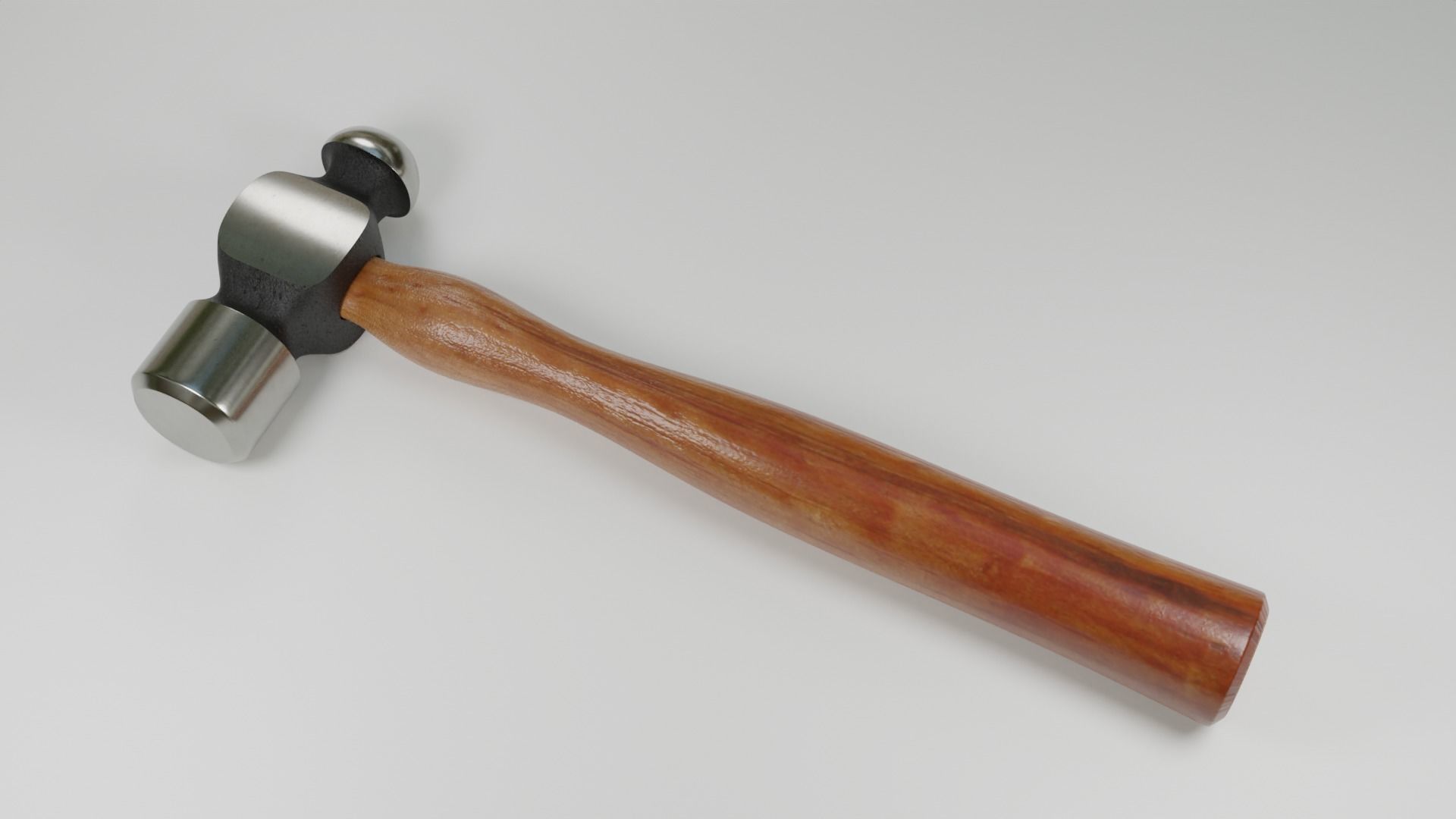 Hammer with wooden handle 3D model_1