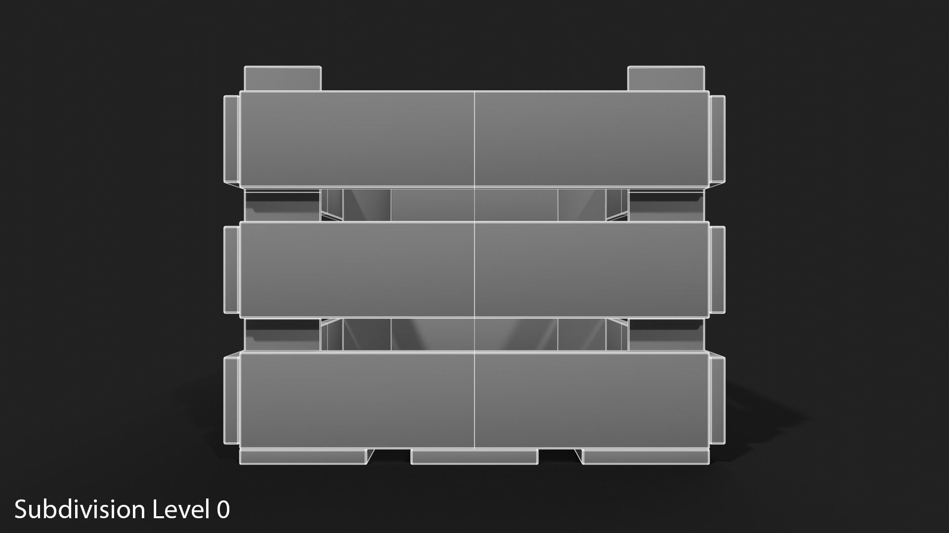 Wooden Fruit Crate Low-poly 3D model_24