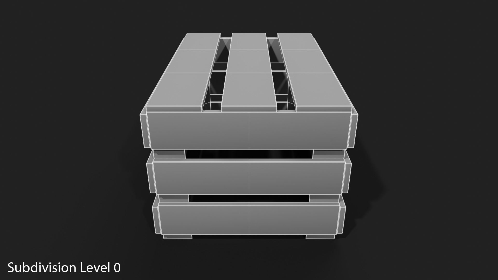 Wooden Fruit Crate Low-poly 3D model_39