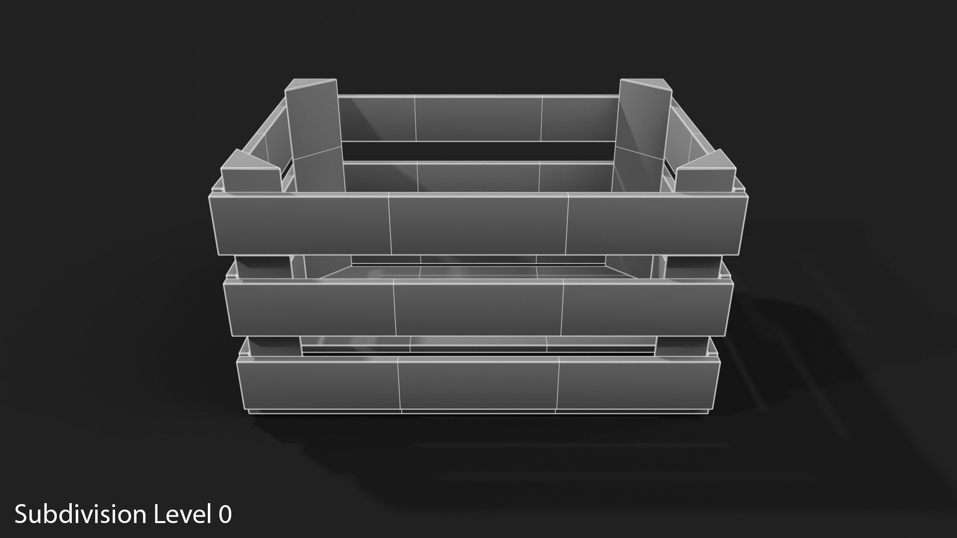 Wooden Fruit Crate Low-poly 3D model_35