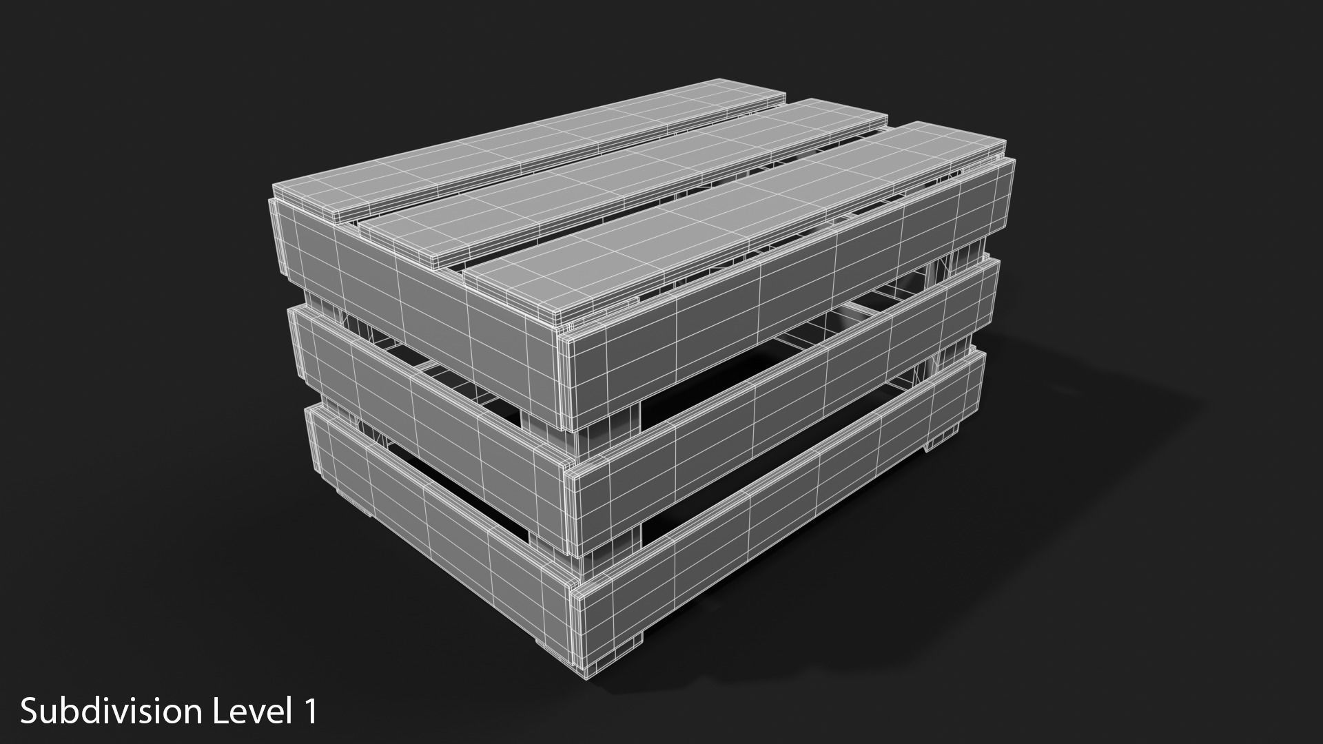 Wooden Fruit Crate Low-poly 3D model_42