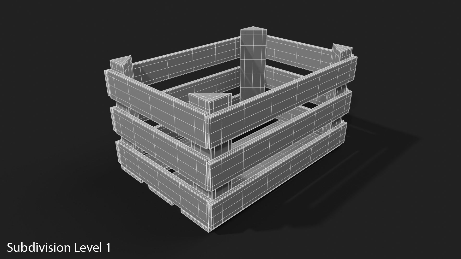 Wooden Fruit Crate Low-poly 3D model_23