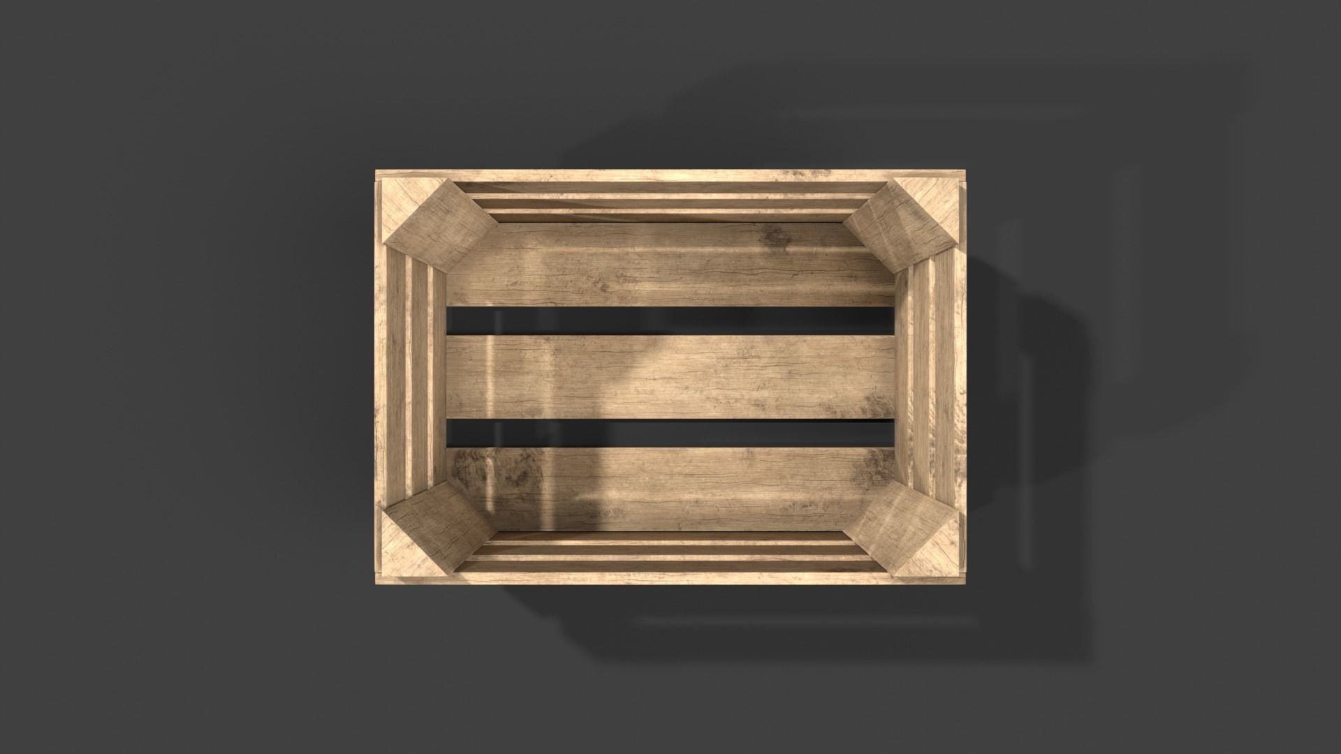 Wooden Fruit Crate Low-poly 3D model_14