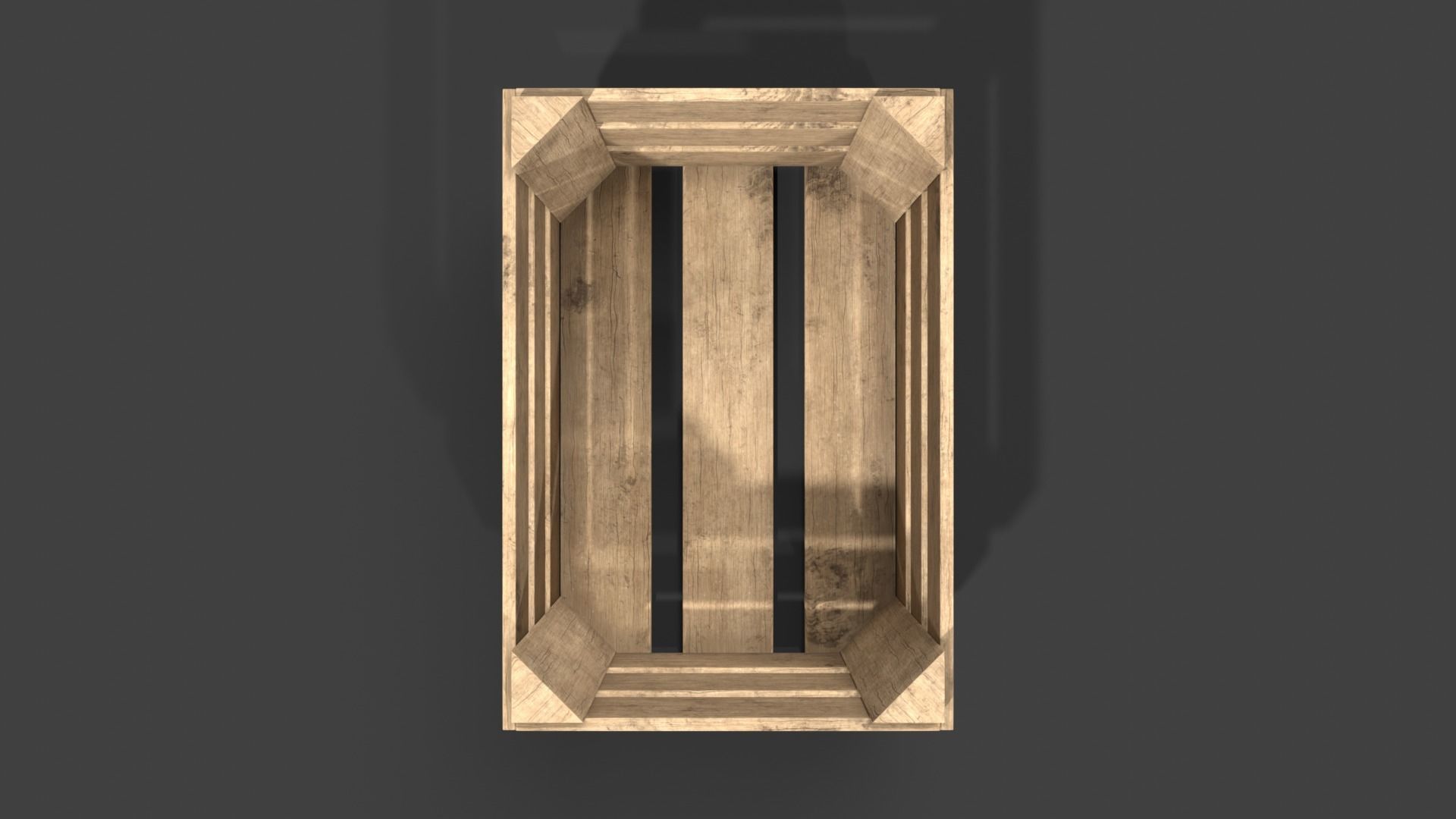 Wooden Fruit Crate Low-poly 3D model_6