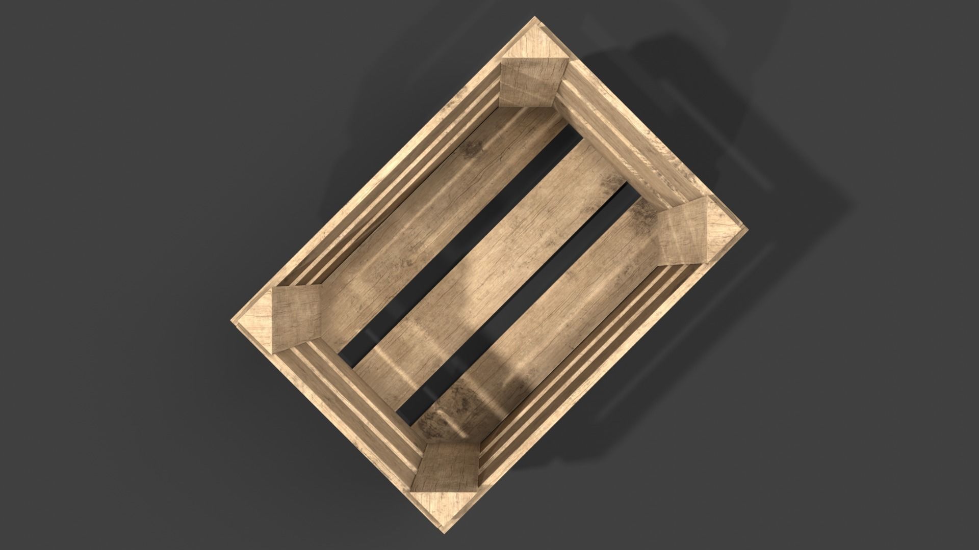 Wooden Fruit Crate Low-poly 3D model_10