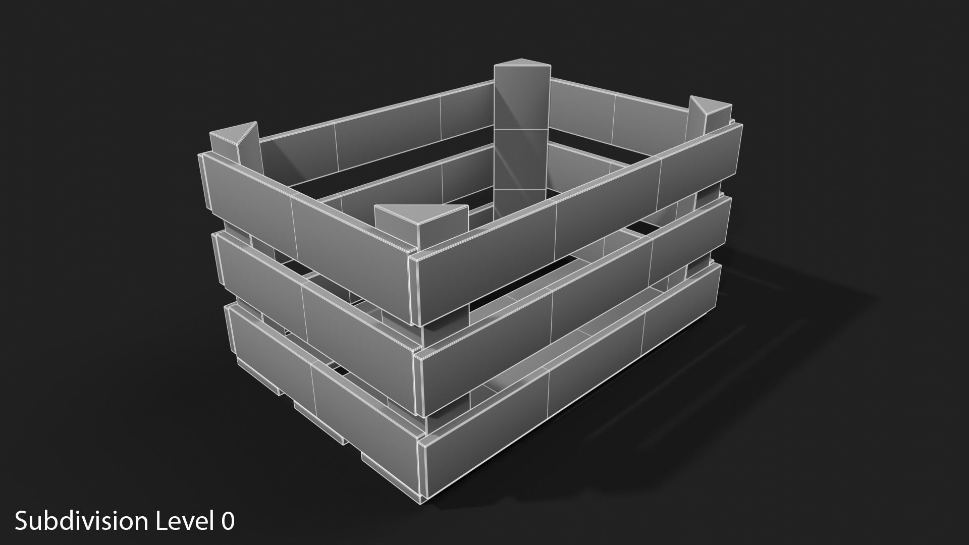 Wooden Fruit Crate Low-poly 3D model_30