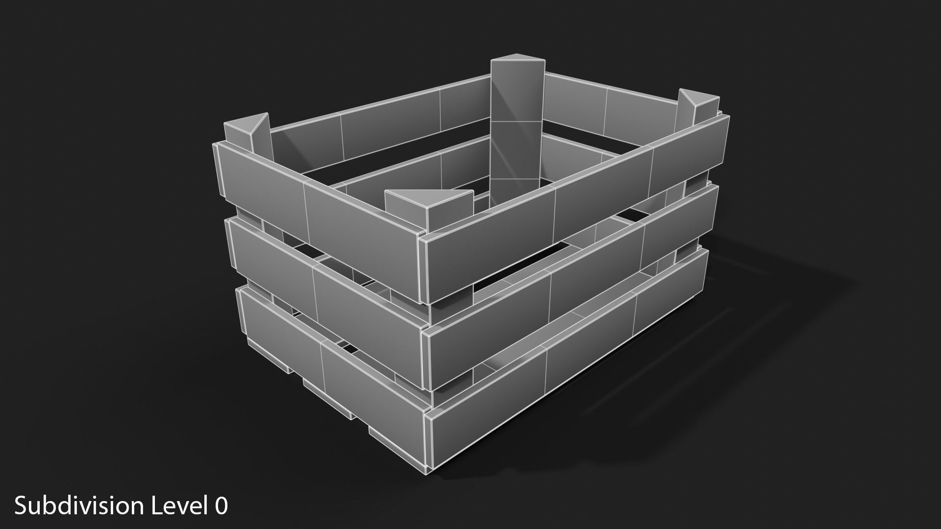 Wooden Fruit Crate Low-poly 3D model_22
