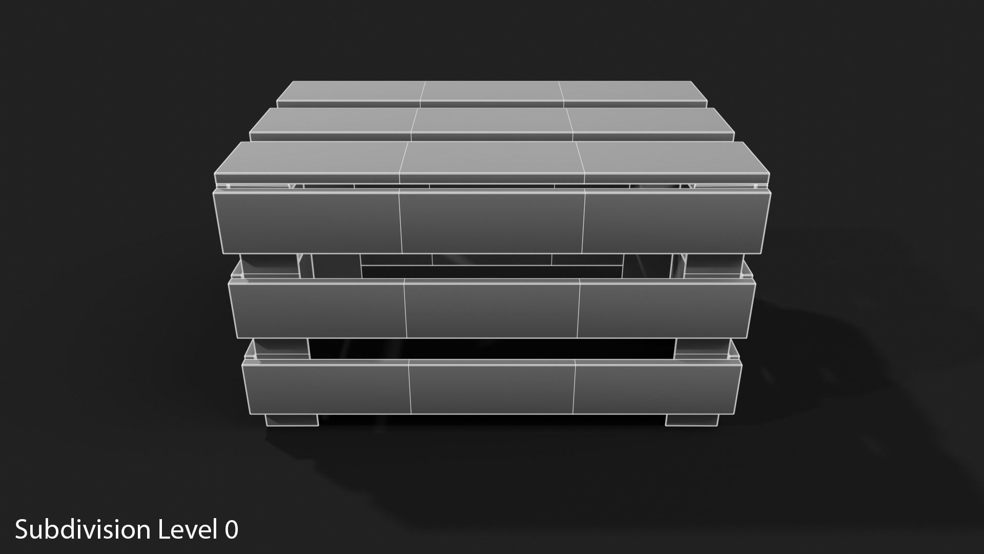 Wooden Fruit Crate Low-poly 3D model_43