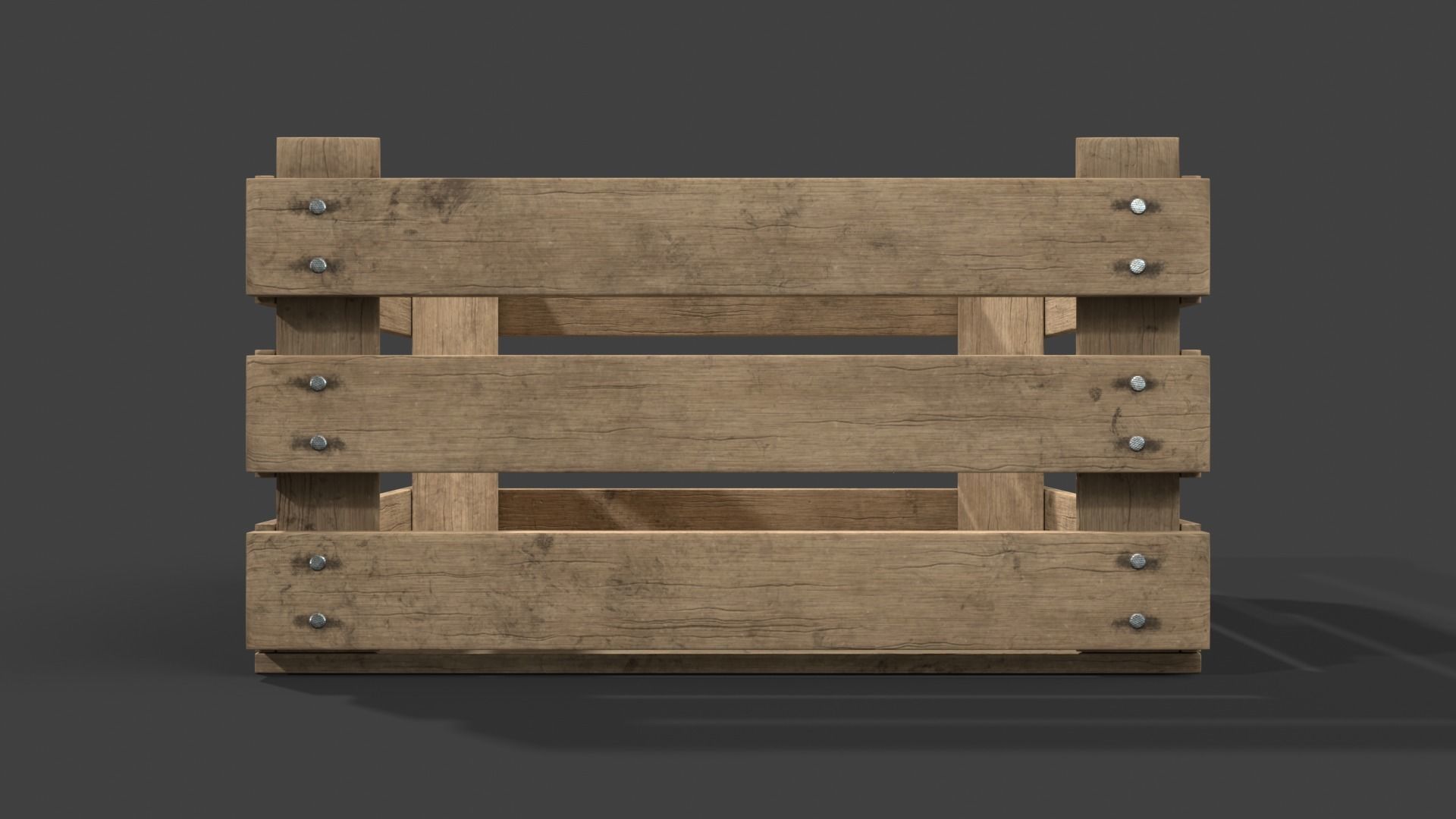 Wooden Fruit Crate Low-poly 3D model_11