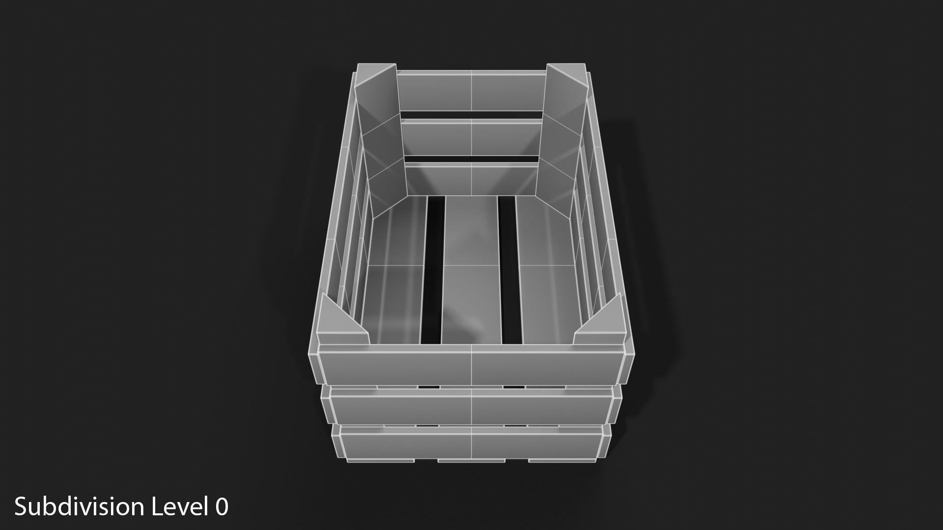 Wooden Fruit Crate Low-poly 3D model_27