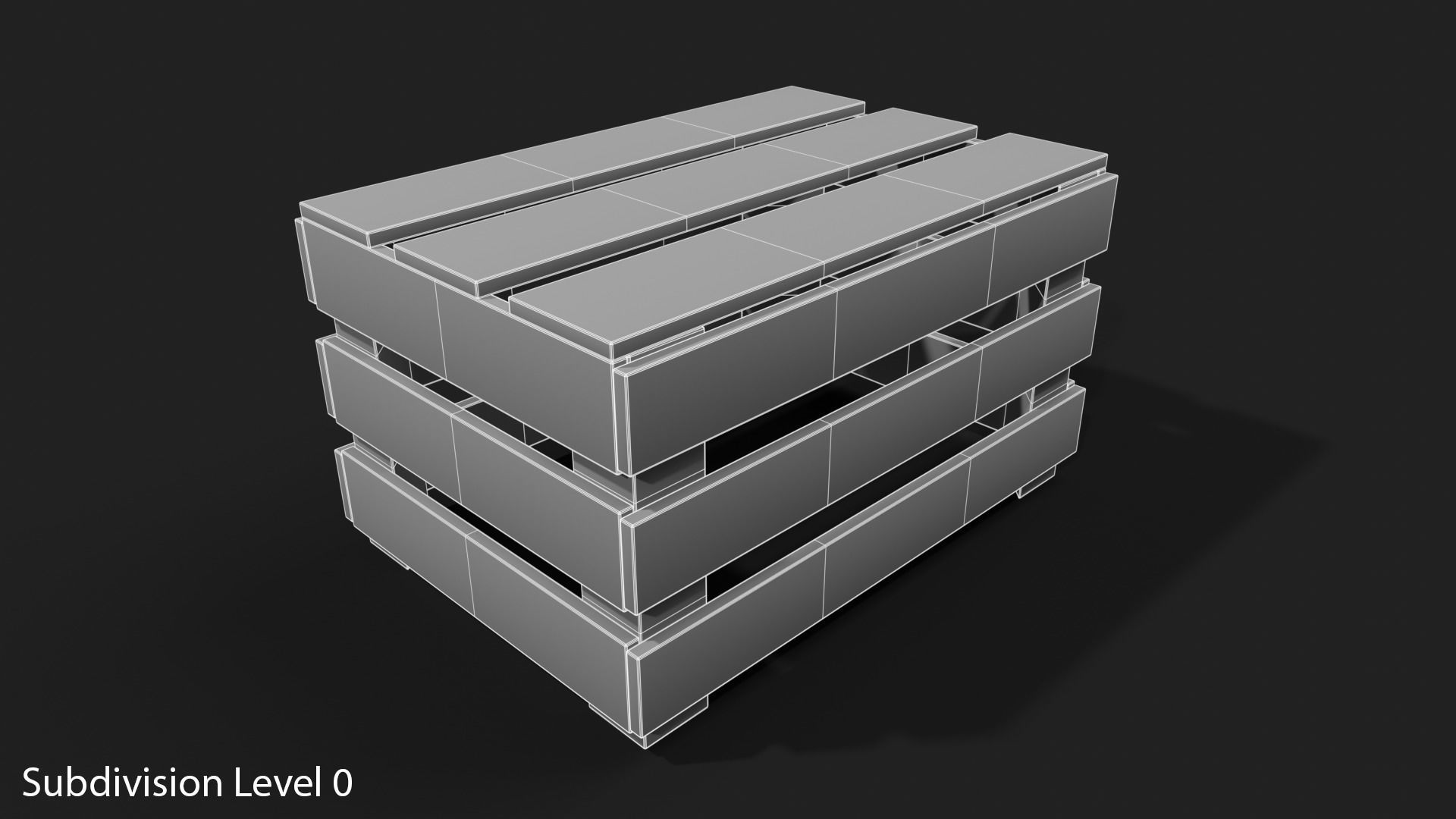 Wooden Fruit Crate Low-poly 3D model_41