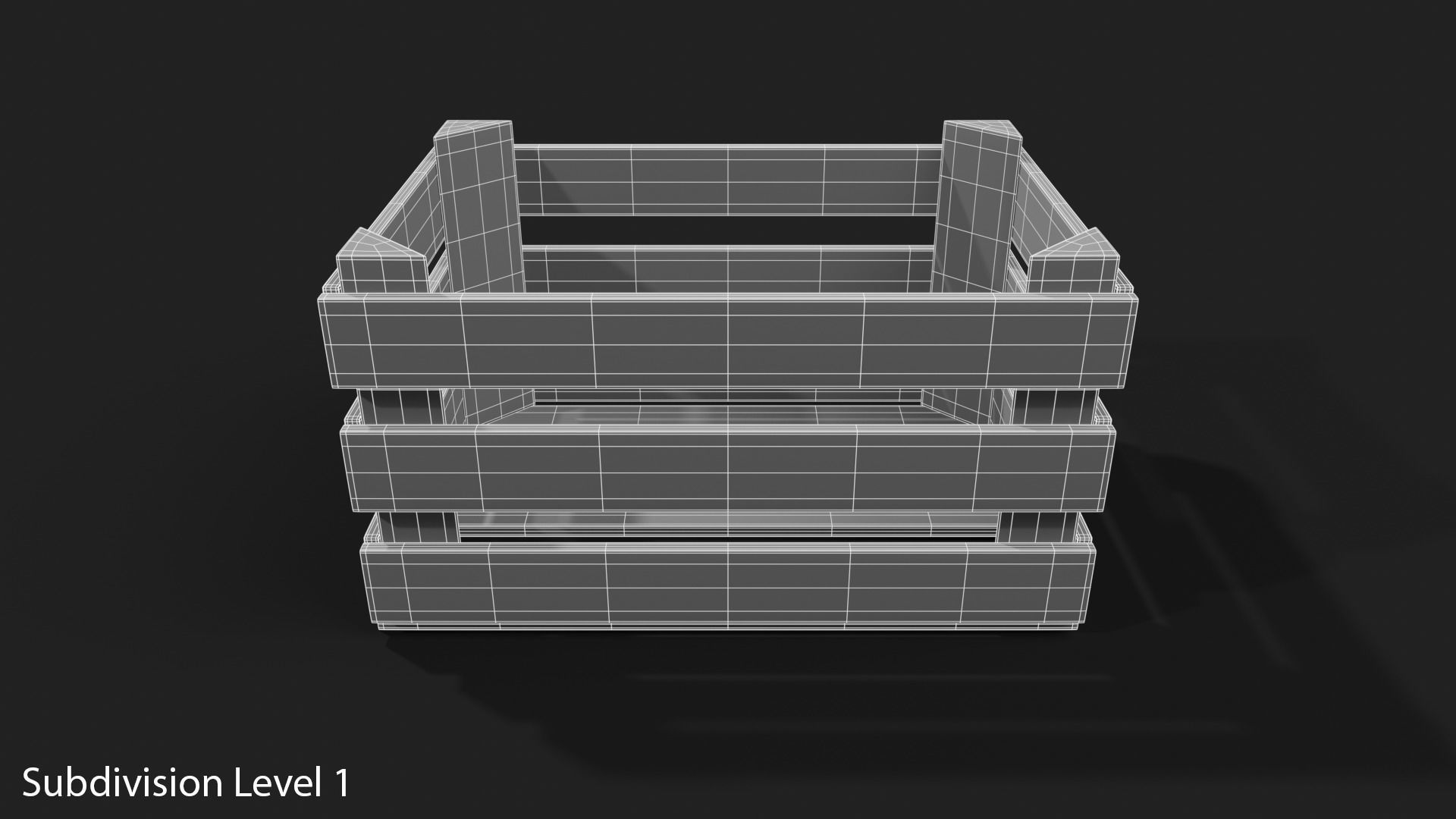 Wooden Fruit Crate Low-poly 3D model_36