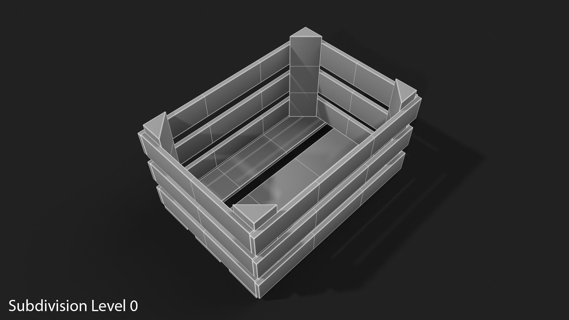 Wooden Fruit Crate Low-poly 3D model_32